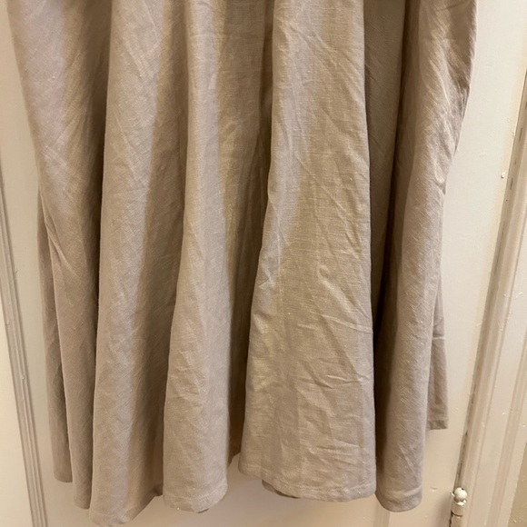 ATSU SIZE 8 BEIGE RUCHED TORSO STRAPPY LINEN MIDI DRESS. Worn once. - Picture 6 of 12